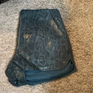 Super down leather snake skin shorts